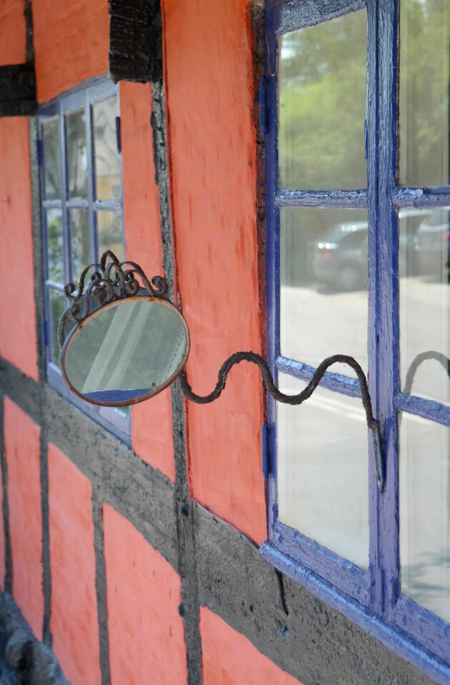 Blue window timbered