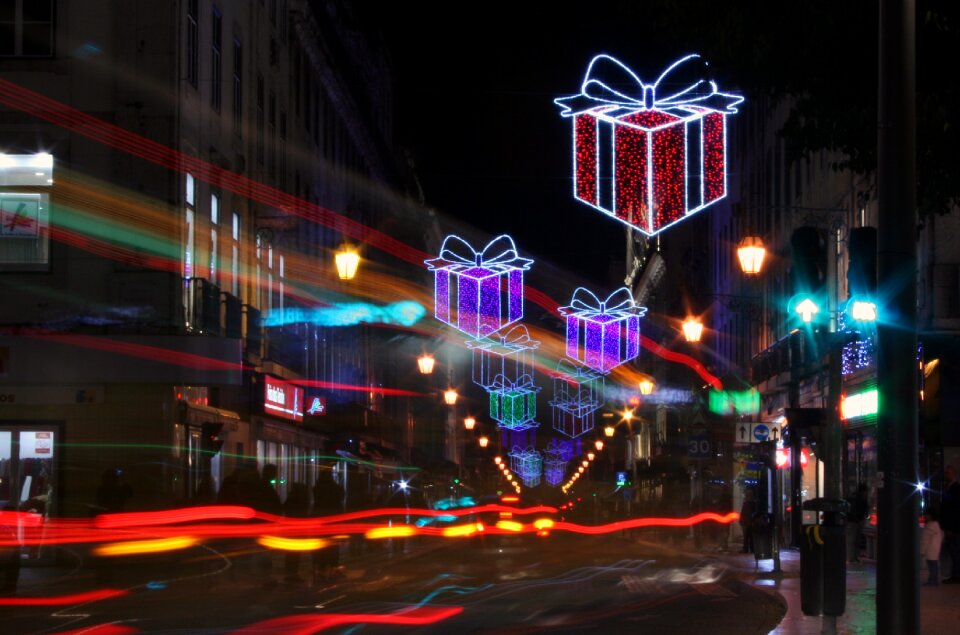 Gifts lights street photo