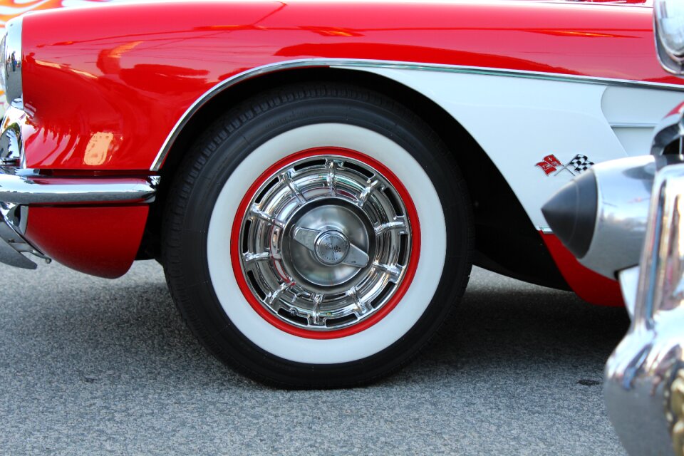 White automobile retro