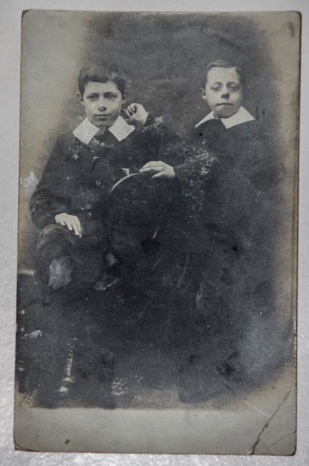 Brothers children black and white