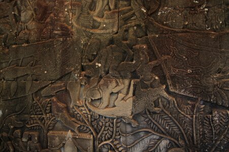 Angkor wat relics ruins