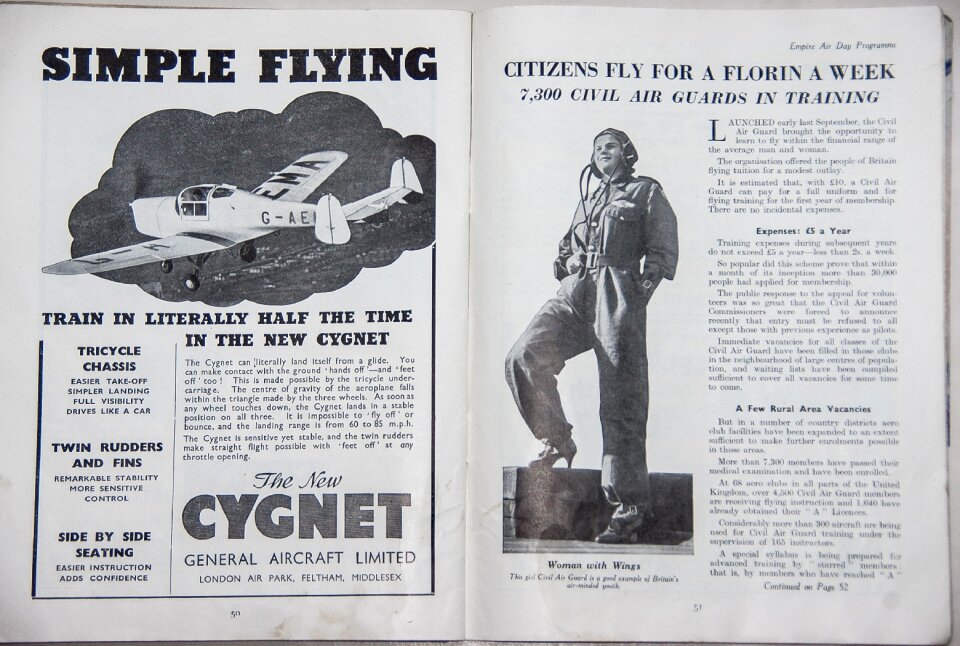 Flying woman learning