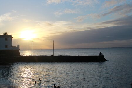 Mar sunset bar harbor in salvador