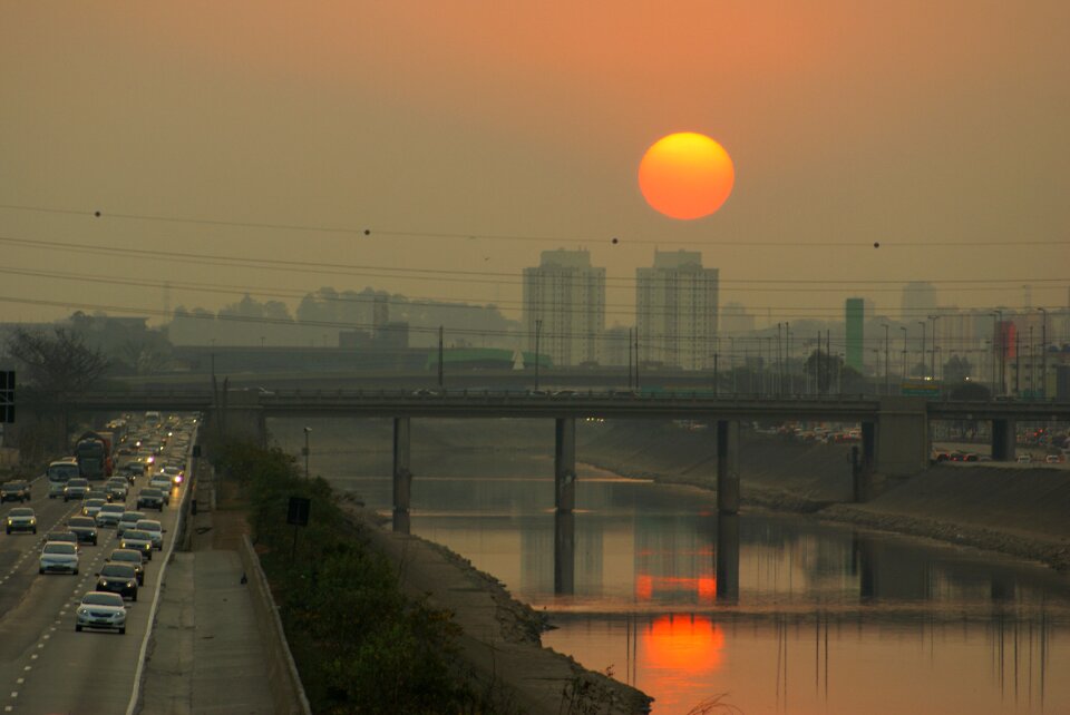 Sunset city contrast