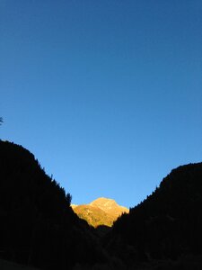 Mountain sunset sky