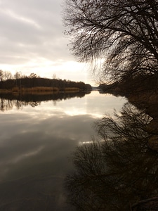 Bank abendstimmung danube