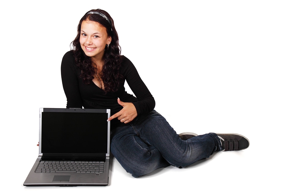 Computer cute female