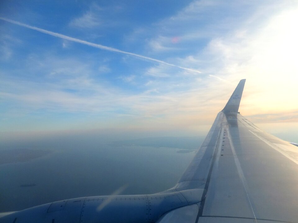 Sky clouds plane