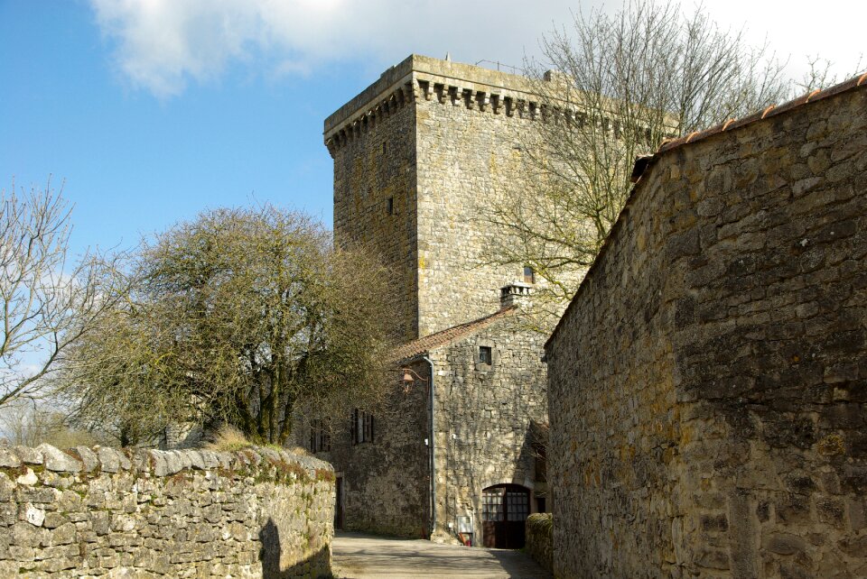 Tower medieval village narrow street