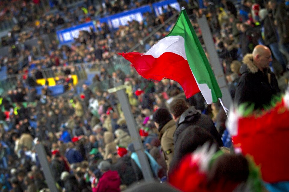 Stadium tribune flag