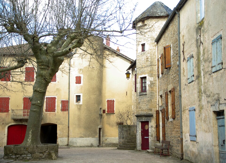 Medieval village shutters place