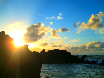 Rays colorful clouds photo