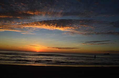 Ocean sea sunset photo