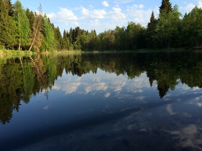 Water view of the lake reflection in the water