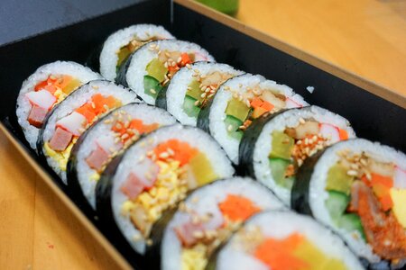 Kim rice vegetables rolled in lunch