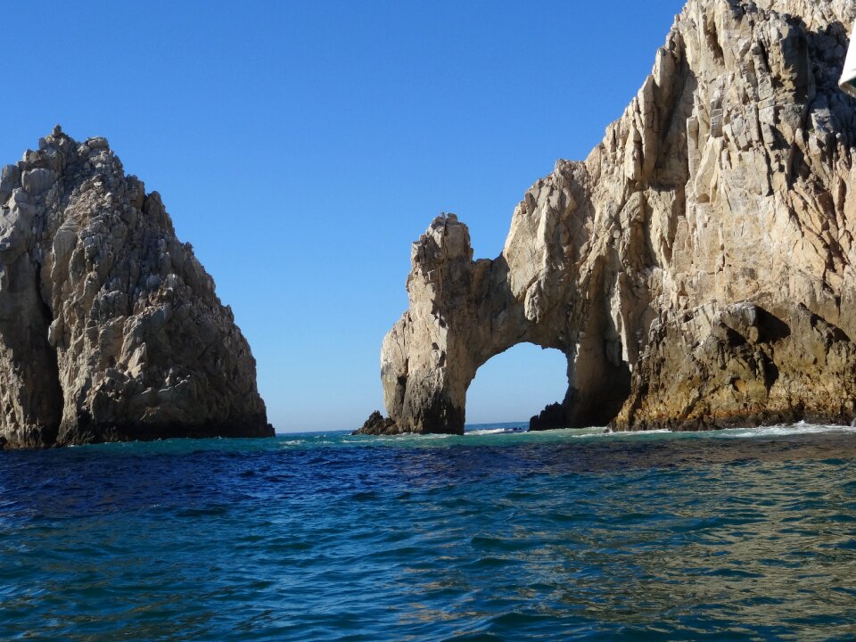 Beach rock formation photo