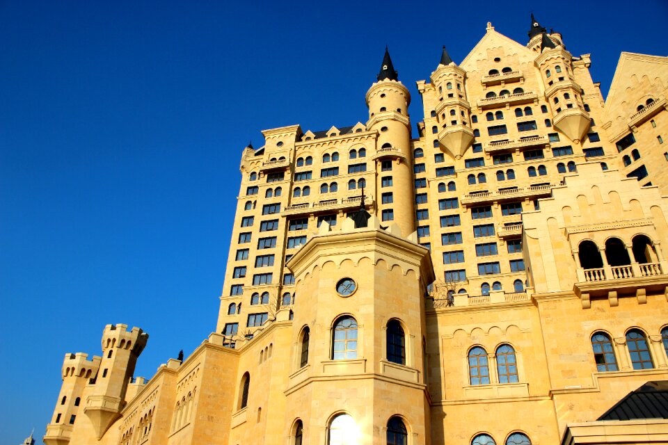 Hotel castle blue sky