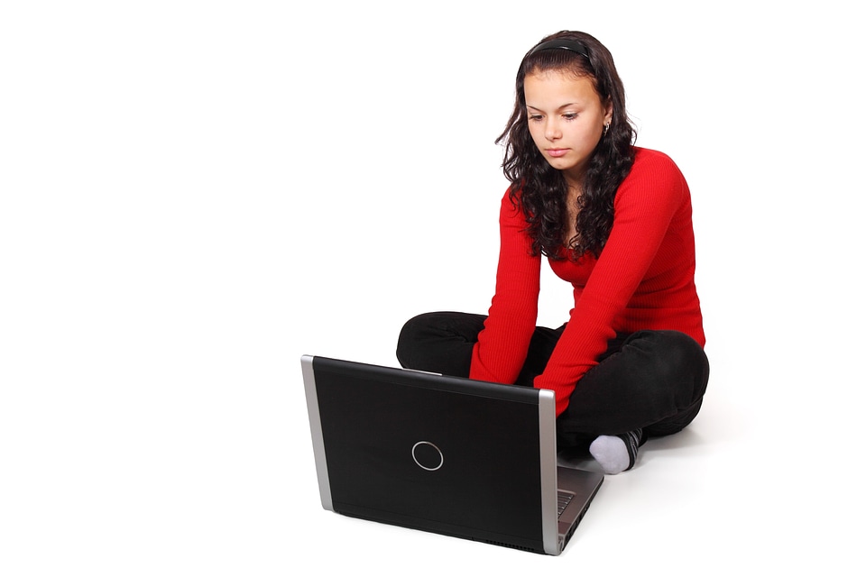Girl internet isolated