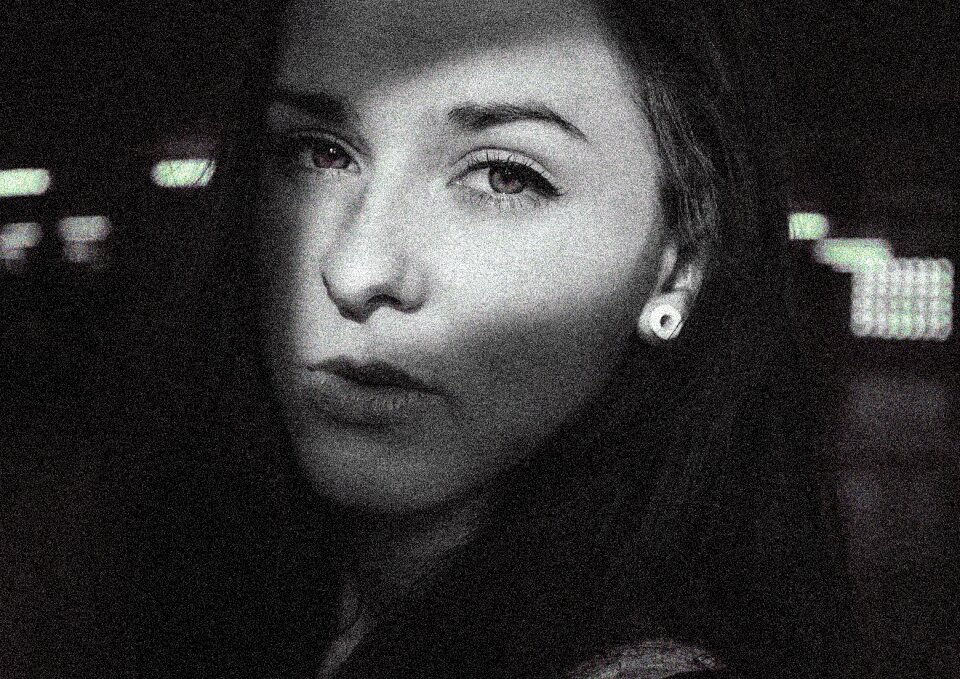 Head black and white girl