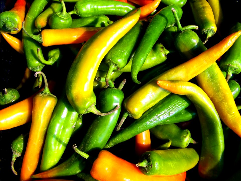 Green yellow pepper food