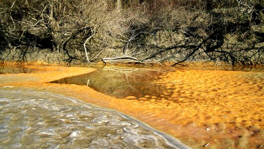 Drava coast gray and red sandbar nature