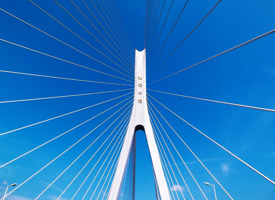 Bridge blue sky cable