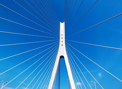 Bridge blue sky cable