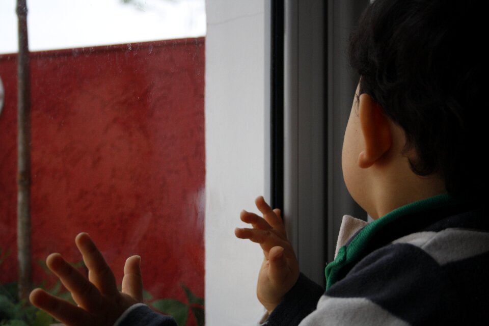 Glass window child