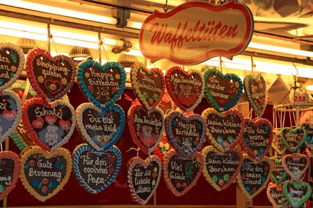 Candy gingerbread hearts year market photo