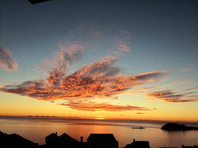 Evening seascape silhouette