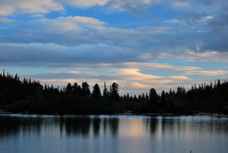 Water sunset clouds photo