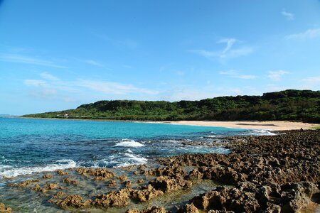 Blue sky and white clouds sea water kenting