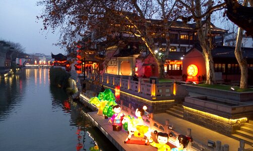 Lantern confucius temple qinhuai photo