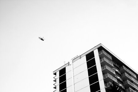 Balconies helicopter sky photo