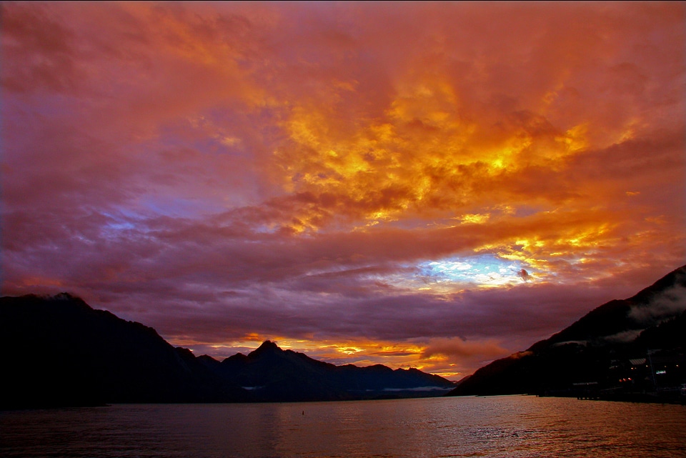 Sunset orange sky