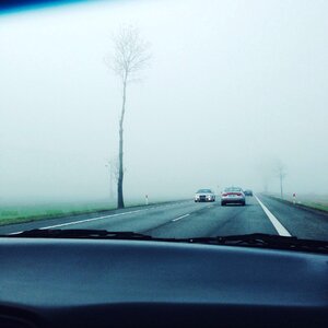 Drive foggy traffic photo