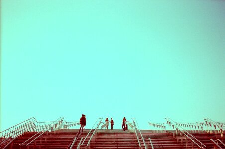 Sky stairs blue photo