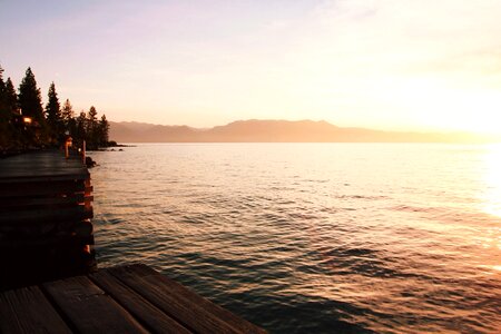Wood dock sky