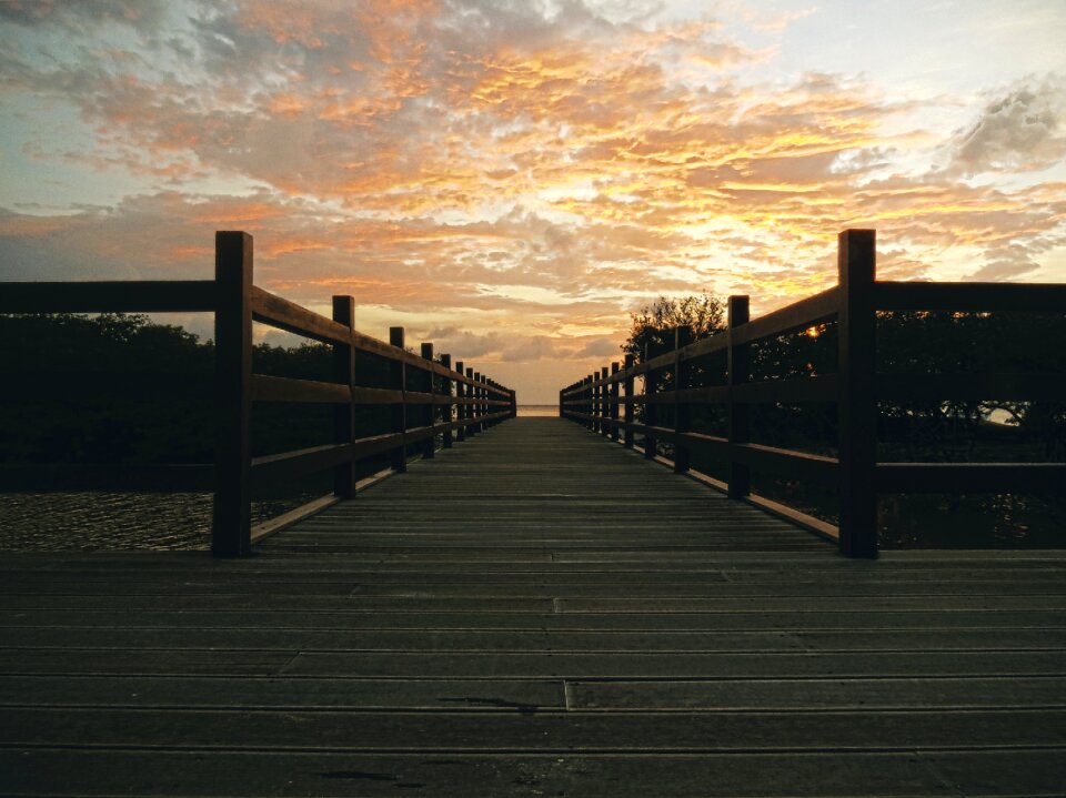 Wood bridge railing