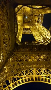 Eiffel tower evening lit photo