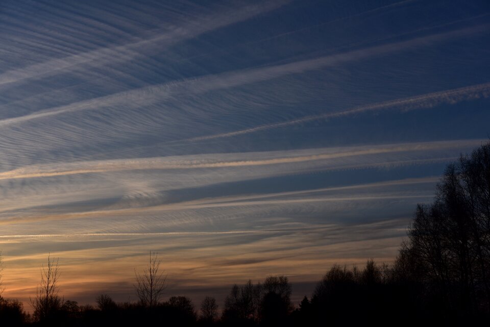 Clouds afterglow at dusk