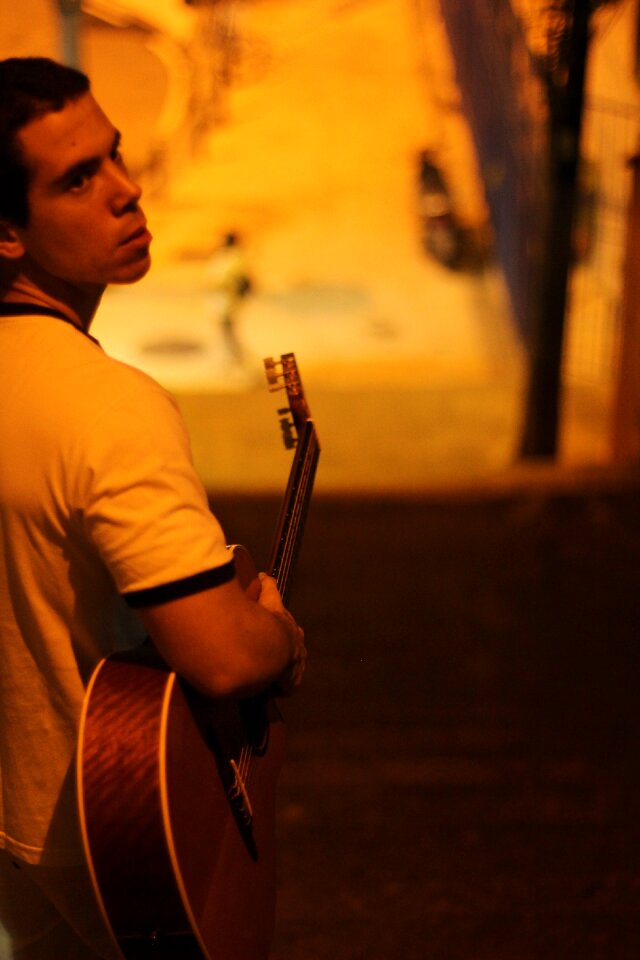 Stairs brown guitar
