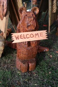 Carving brown welcome