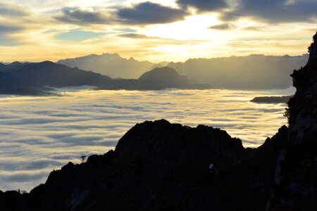 Fog clouds alpine photo