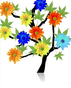 Tree flowers assembly