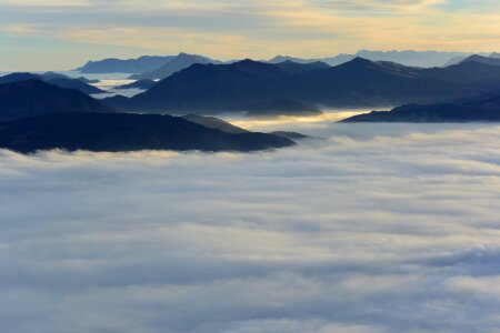 Fog clouds alpine photo