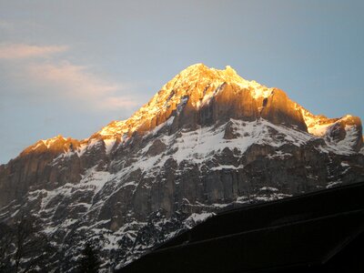 Swiss alps sunset switzerland photo