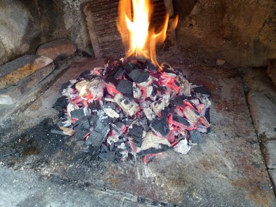 Fireplace charcoal fire