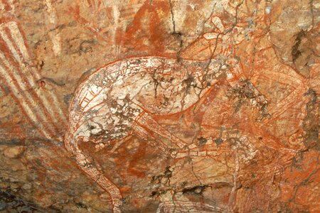 Rock painting animal kangaroo