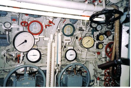Control valves measuring instruments museum boat